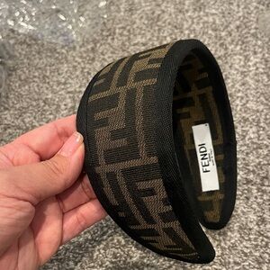 Fendi Black and Gold Patterned Hairband